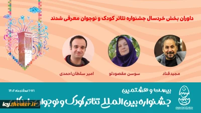 داوران بخش مسابقه تئاتر خردسال جشنواره تاتر کودک و نوجوان معرفی شدند