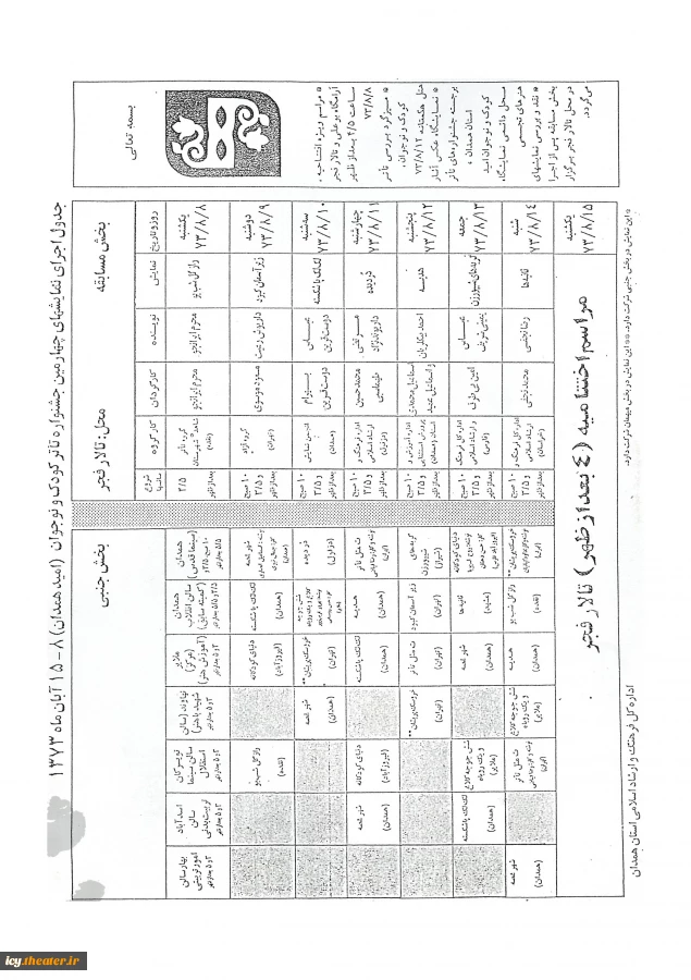 جدول اجراها 2